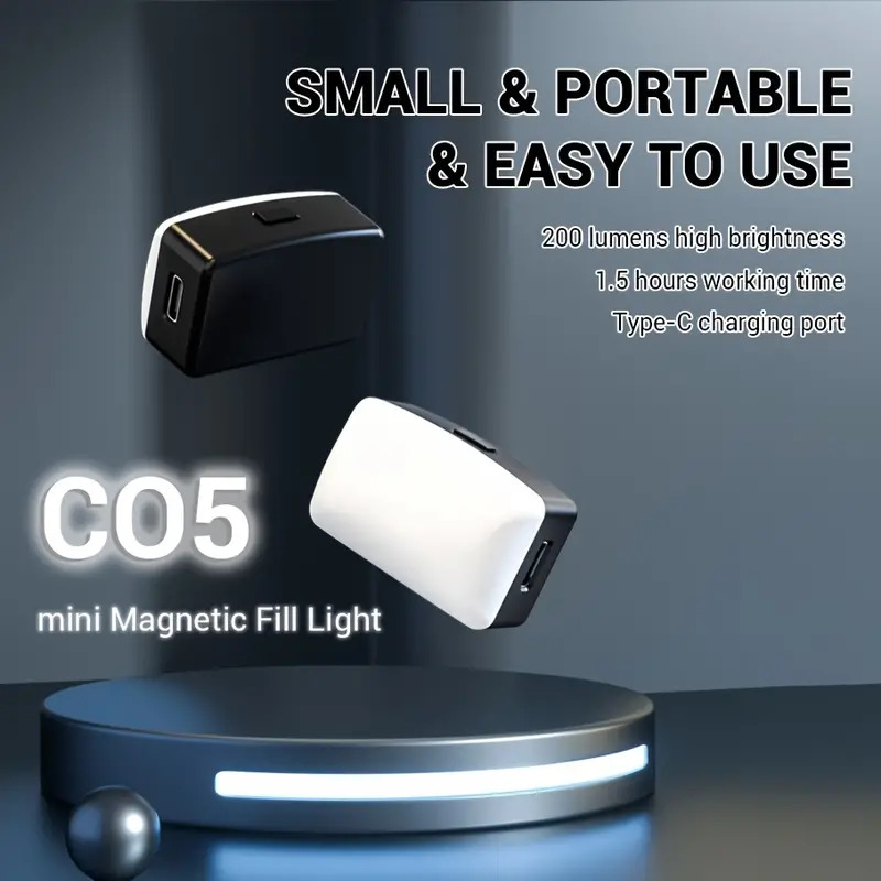 Photography Lighting System - Mini luz LED magnética para Selfie