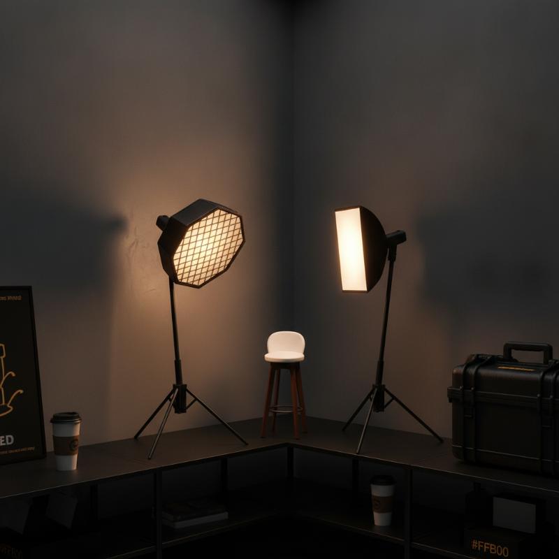 Photography Lighting Layout - Miniatura realista a escala 1:12, luz