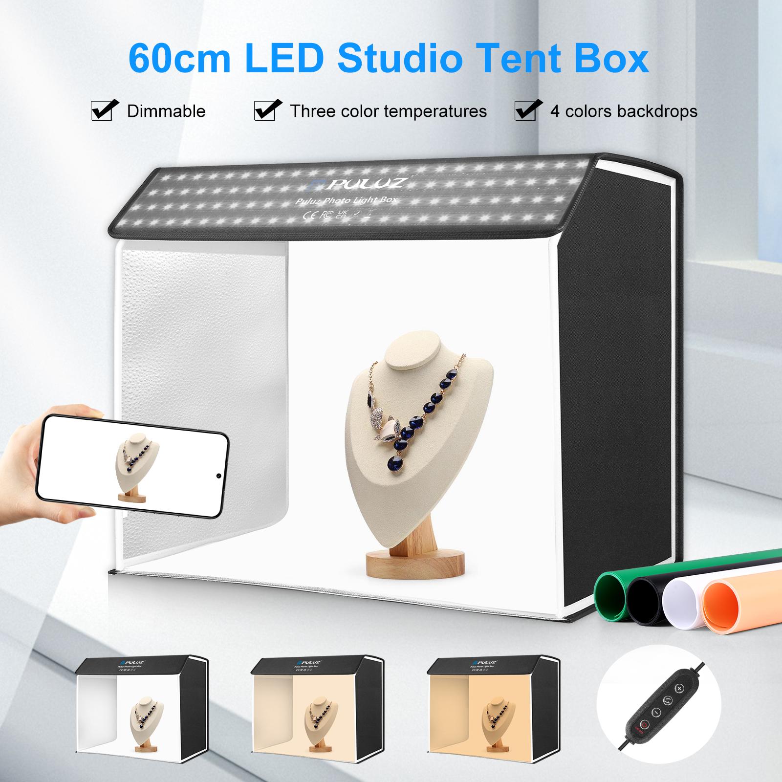 PULUZ-caja de luz de estudio f - Photography Lighting Kit With Backdrop reseña y precio