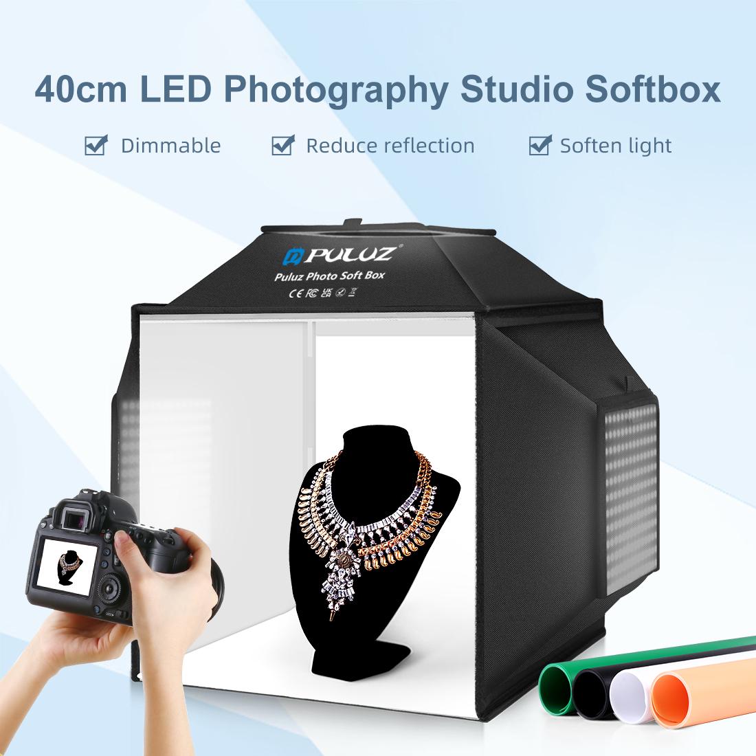 PULUZ 40cm plegable 72W 5500K  - Photography Lighting Kit With Backdrop reseña y precio