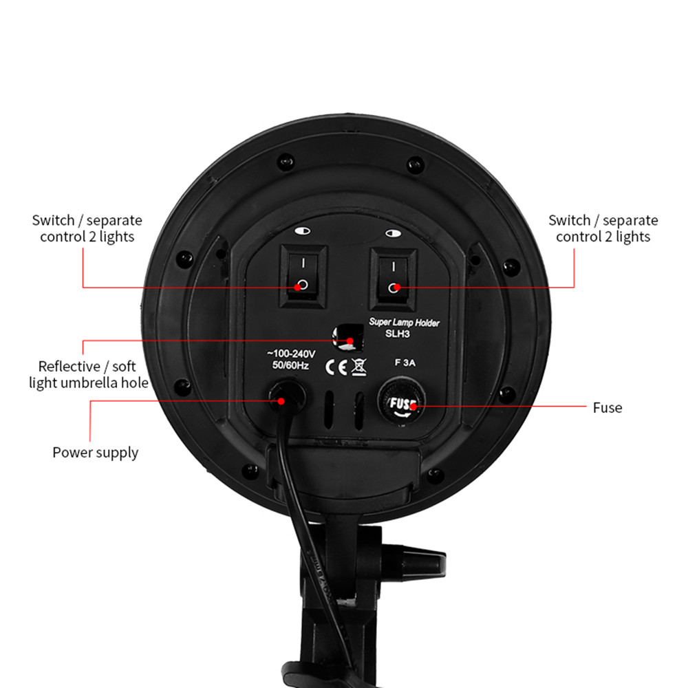 Base de cuatro portalámparas E - Photography Lighting Kit reseña y precio