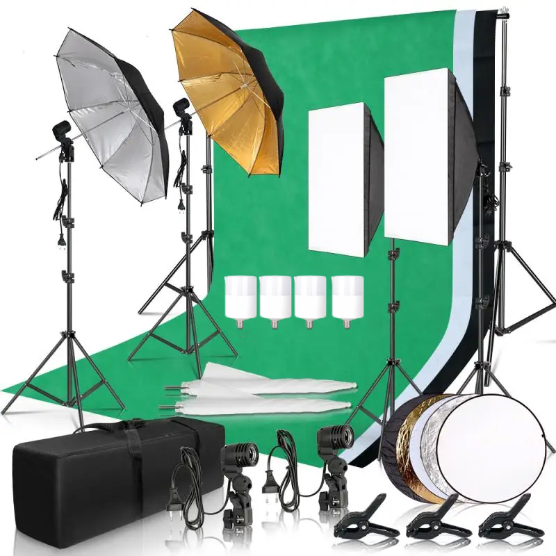 Kit de iluminación para fotogr - Photography Lighting Kit With Backdrop reseña y precio